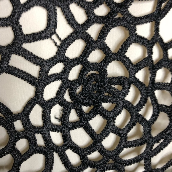 Issac Mizrahi Black Crocheted Dress with Off White Underlay SZ 14 - Picture 3 of 13